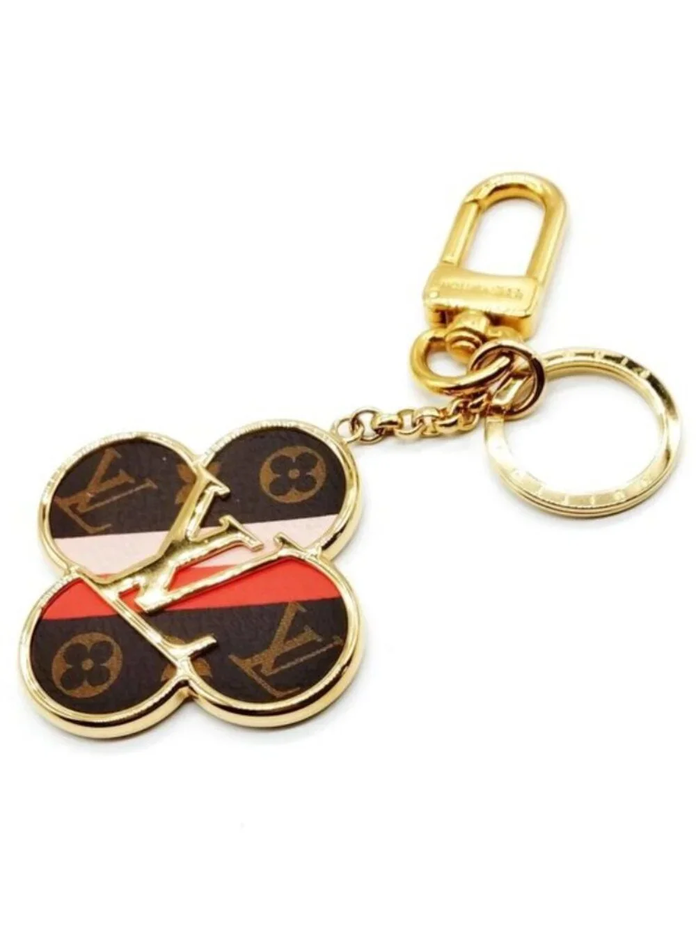 Authentic Louis Vuitton Monogram Flower Bag Charm & Key Holder